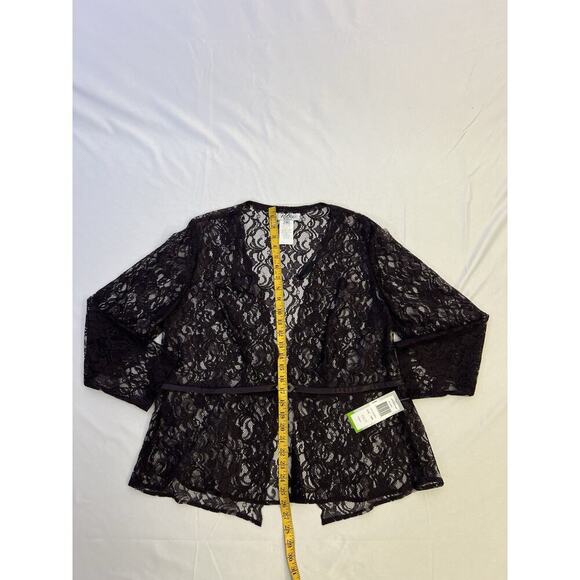 NWT VTG Patra Sheer Lace Long Sleeve Jacket Top Women's 14 Purple - Picture 14 of 15